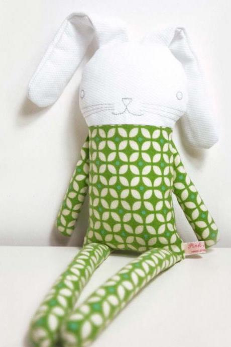 Sweet Softie Rabbit In Pyjama Flannel * Green