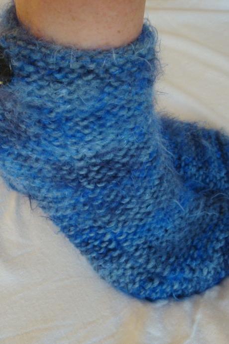 Knit Womens Slipper Socks, Ankle Boot Socks, Slippers-Womens Medium