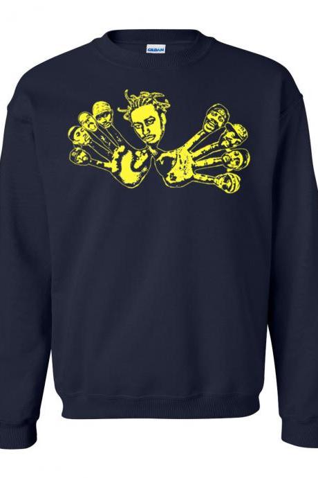 Wu-Tang Wu Hands Crew Neck Pullover Sweat Shirt
