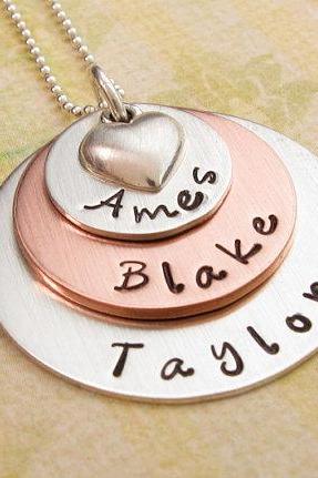 Gift for moms: Personalized sterling silver necklace for mothers