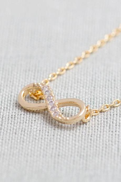 Tiny Infinity Necklace In Gold