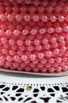 5 Yards - 4mm Pearls - Cotton Candy Pink