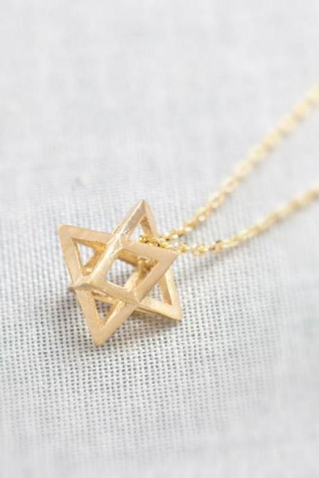 3D star necklace in Gold
