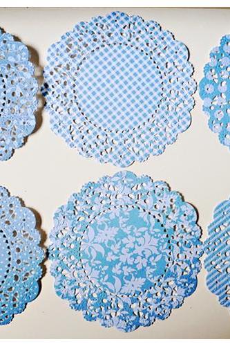 Parisian Lace Doily Blue Berry for Scrap booking or card making / pack 