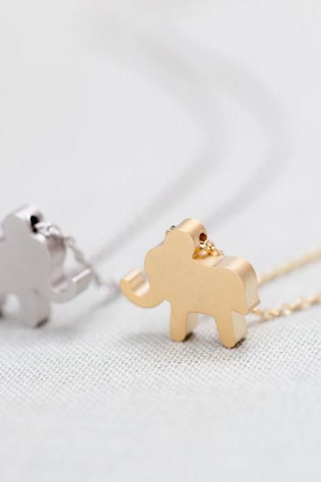 SALE-Lucky Elephant Necklace in silver
