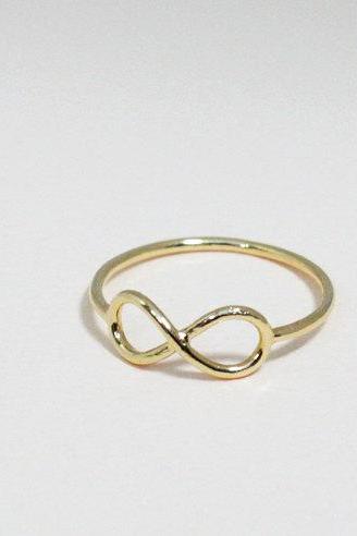 Infinity ring 6 size in gold - everyday jewelry, delicate minimal jewelry, Happy price for this ring! $13 => $7!!!