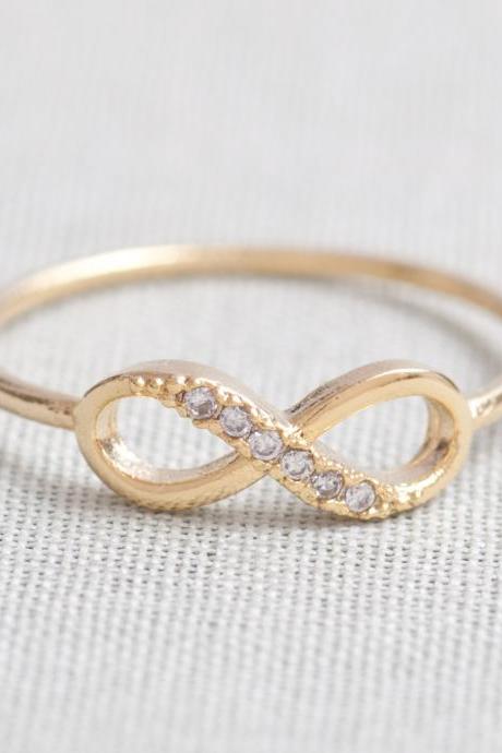 Us 5-us 10 Size-delicate Infinity Ring In Gold