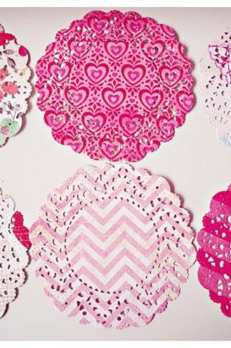 6 Parisian Lace Doily Fourteen Mixed pattern paper / pack 