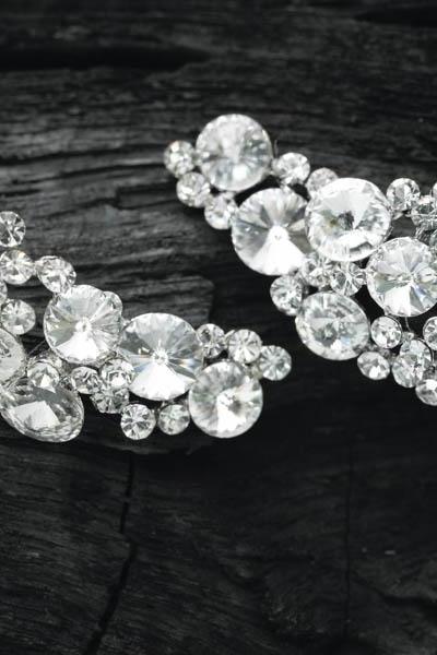 HEATHER-Swarovski Crystal drop Earrings,925 Silver sterling post,bridal,clear color,wedding