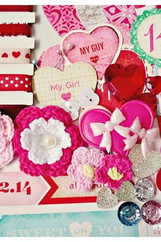 Valentine Day heart shape album Kit - Fourteen by Crate Paper 