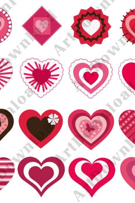 Clip Art Hearts Digital Hearts Pnj Digital Scrapbooking Paper Valentine Love Heart Digital Hearts