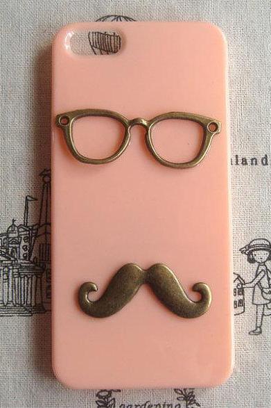Steampunk Glasses Mustache hard case For Apple iPhone 5 case cover