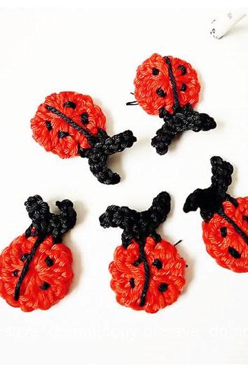 Lady bugs crochet applique 