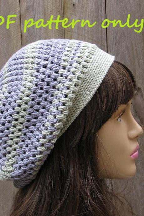 Crochet Pattern - Slouchy Spring Hat, Crochet Pattern PDF, Pattern No. 44