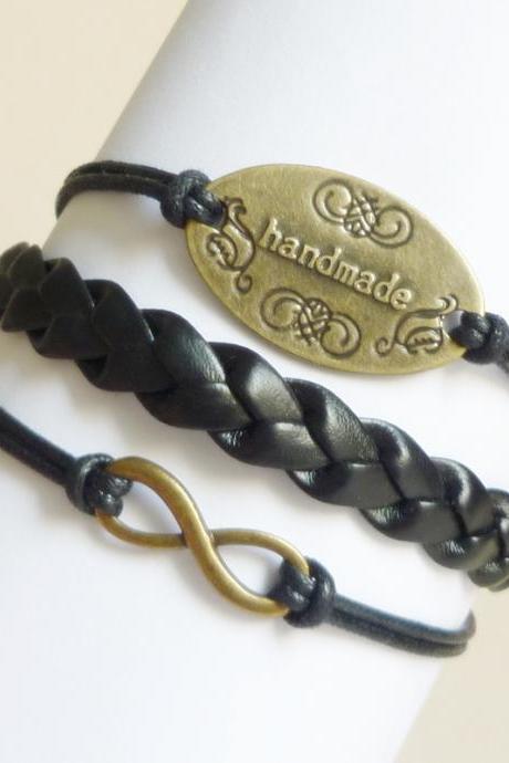 Brass Infinity Bracelet,handmade Sign Bracelet,friendship Bracelet - Gift Under 15