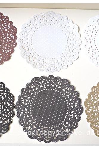 Parisian Lace Doily polka dot for Scrap booking or card making / pack