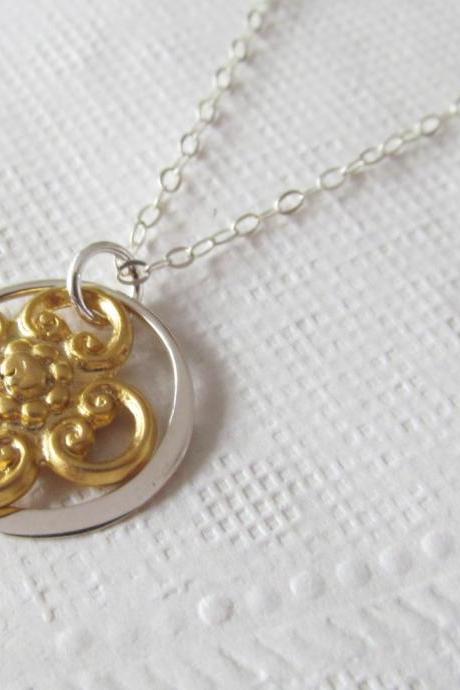 Gold & Sterling Silver Necklace, Sterling Silver Necklace