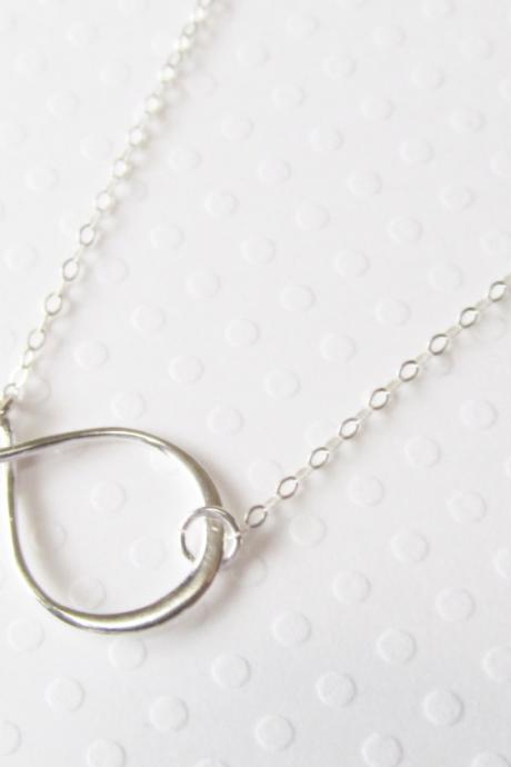 Sterling Silver Infinity Necklace, Sterling Silver Necklace