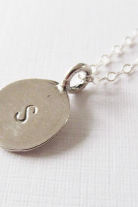 Personalized Initial Necklace, Monogram Necklace, Sterling Silver Necklace