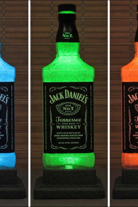 Jack Daniels Whiskey Color Changing Led Remote Controlled Bottle Lamp Bar Light Bodacious Bottles