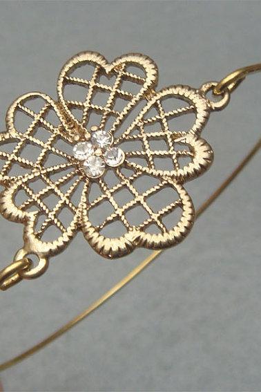 Lovely Flower Bangle Bracelet Style 21