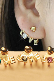 Chic LOVE diamond earring stud FSEH303 (colors send out by randomly)