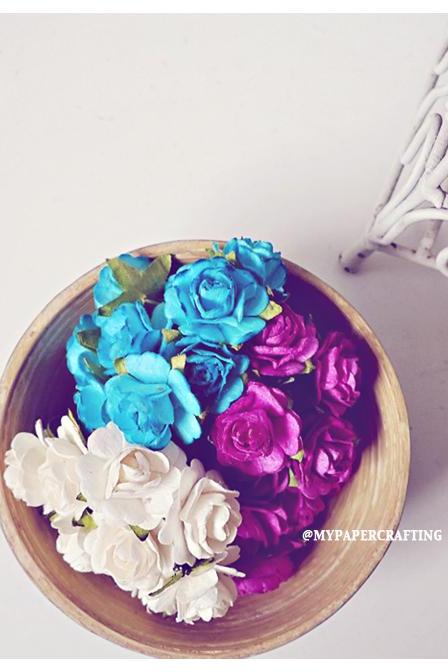 Millinery flowers heartshape Buds paper flower mixed color / pack 