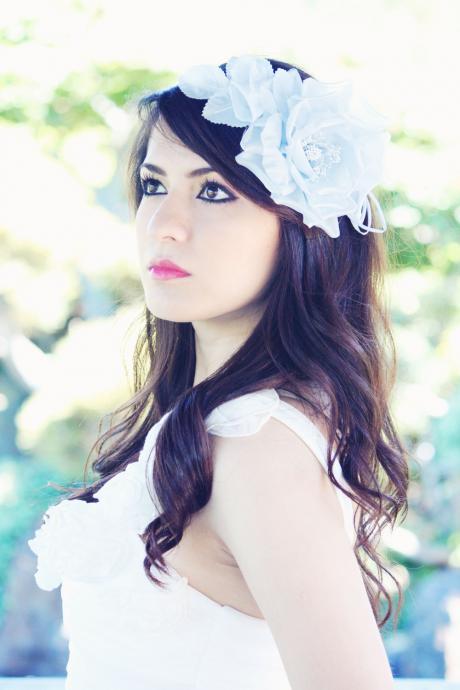 Bridal headband, bridal headpiece, wedding hair accessories, wedding headband, flower hair crown