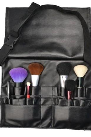 Cool Black Professional Make Up Brushes Belt Tool Pocket Bag With 21 Slots For Brushes