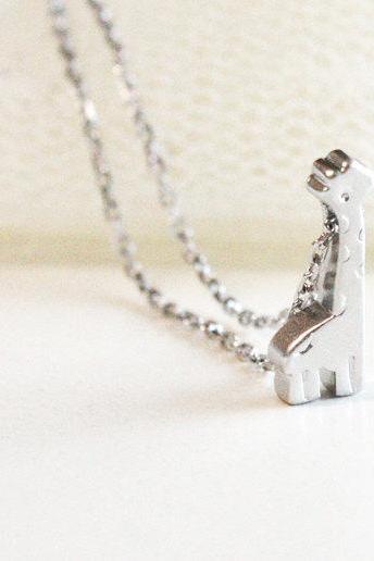  Tiny giraffe necklace, giraffe charm