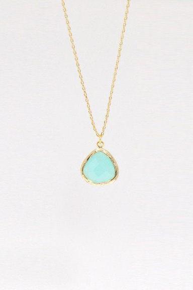  Mint drop necklace, everyday jewelry, delicate minimal jewelry