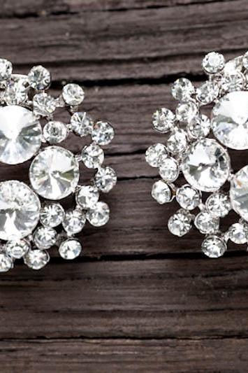 COCO- Swarovski Crystal drop Earrings,bridal,clear color,wedding