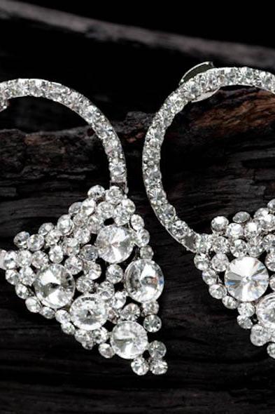 Mary-swarovski Crystal Drop Earrings,bridal,clear Color,wedding