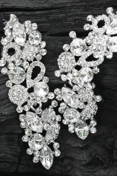 Gorgeous Sparkle Clear White Swarovski Crystal Post Drop Earrings