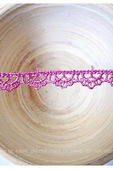 Scallop purple lace cotton trim 