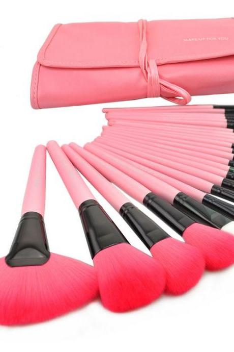  Hot Selling,24PCS High Quality Professional Makeup Brushes Set-Pink