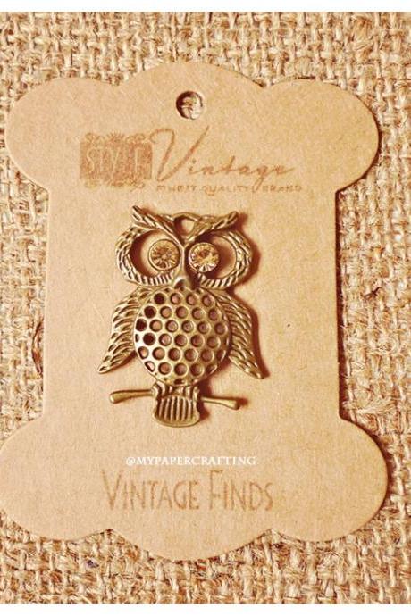 Antique Owl Brass Charm Metal