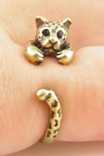 Leopard Animal Wrap Ring - Gold