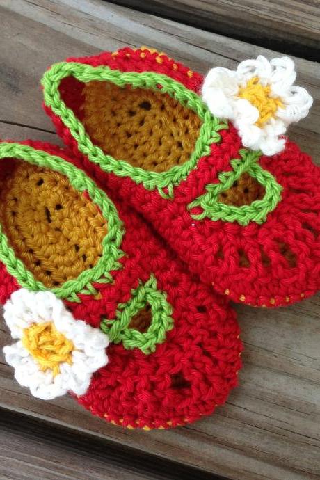 Red Baby Mary Jane Booties