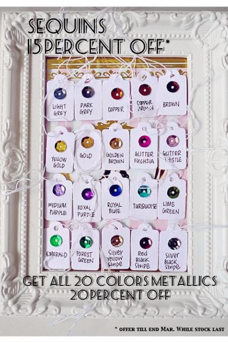 Sequins, 20 Metallic Colors