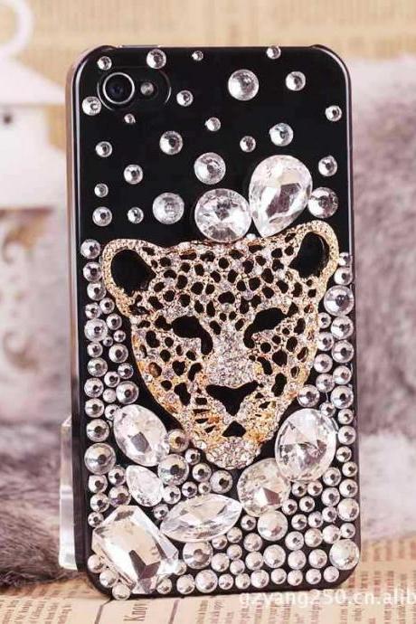 Luxury Leo Head Crystal Case For Iphone 4s 5g Samsung Galaxy S3 I9300 I9100 I9220