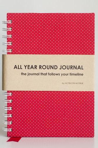All Year Round Journal (unfilled dates / months / years) - Red Polkadots