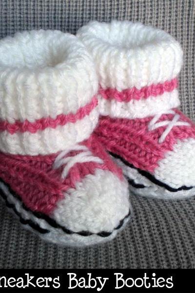 Little Sneakers Baby Booties Knitting Pattern