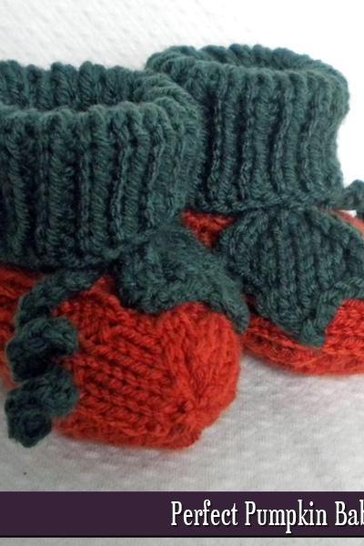 Pumpkin Baby Booties Knitting Pattern