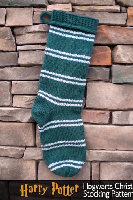 Hogwarts House Christmas Stocking Knitting Pattern