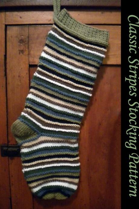 Classic Stripes Christmas Stocking Knitting Pattern