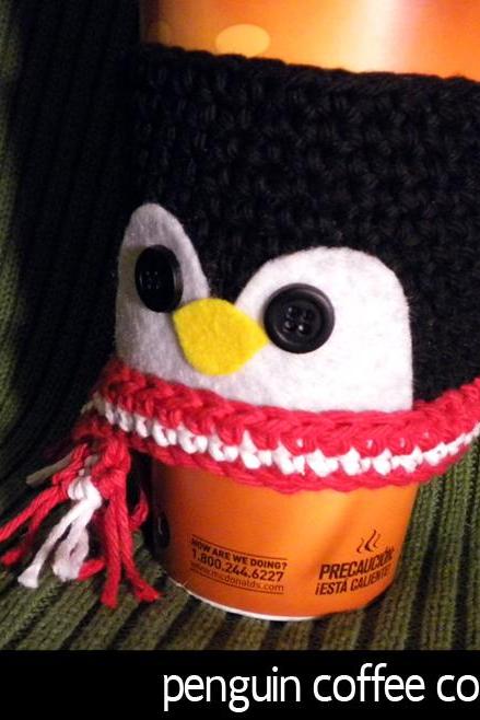 Penguin Coffee Cozy Pattern