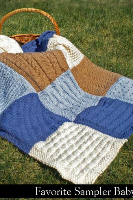 Favorite Sampler Baby Blanket Knitting Pattern