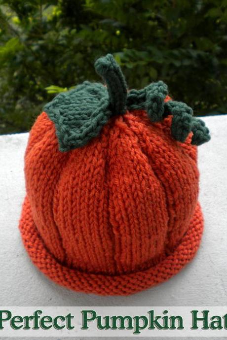Perfect Pumpkin Hat (done on 2 needles) Knitting Pattern