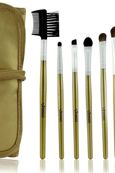 Good 7pcs/set Natural Makeup Brush Cosmetic Brushes Set Kit For Daily Beauty - Golden
